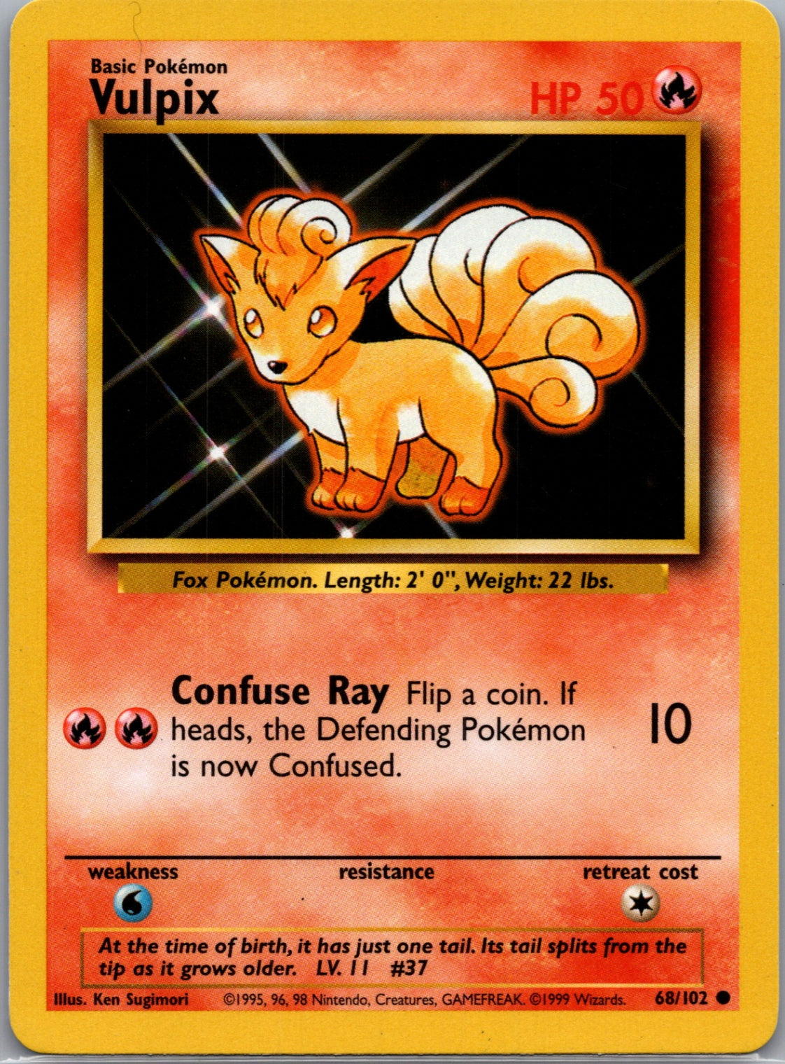 1999 Base Set  068/102 Vulpix Common M84