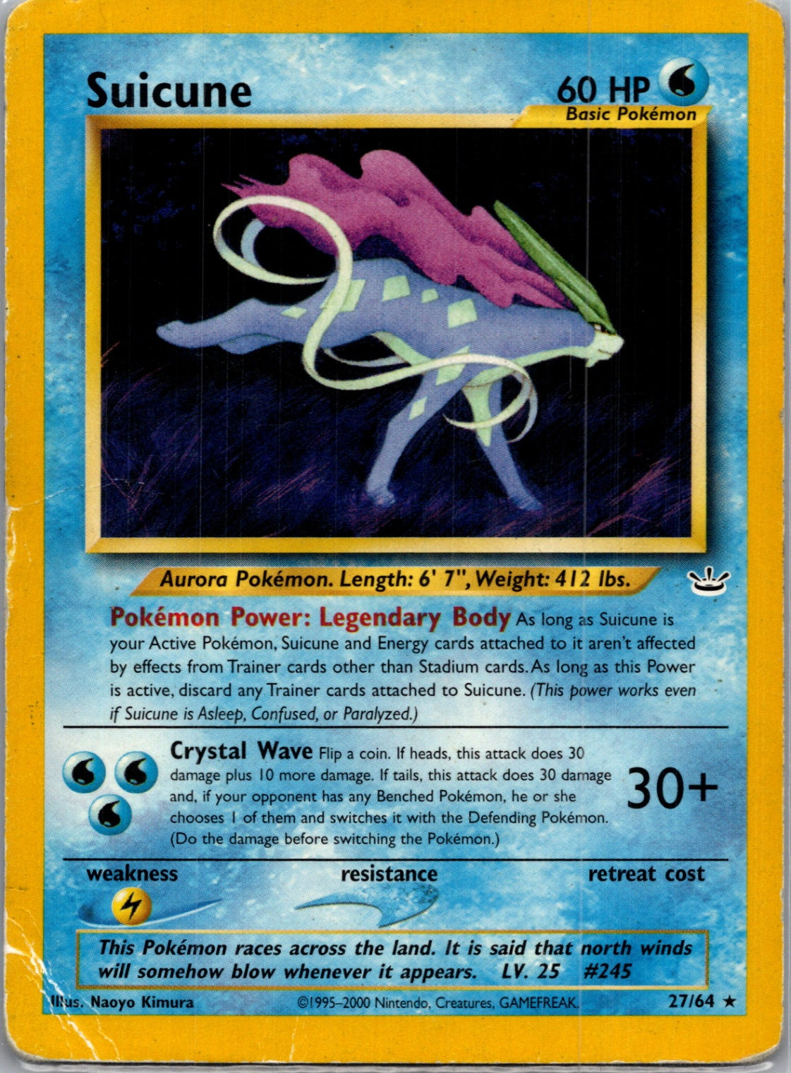 2001 Neo Revelation 27/64 Suicune (27) Rare F12