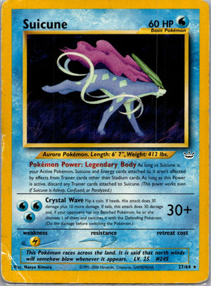 2001 Neo Revelation 27/64 Suicune (27) Rare F12