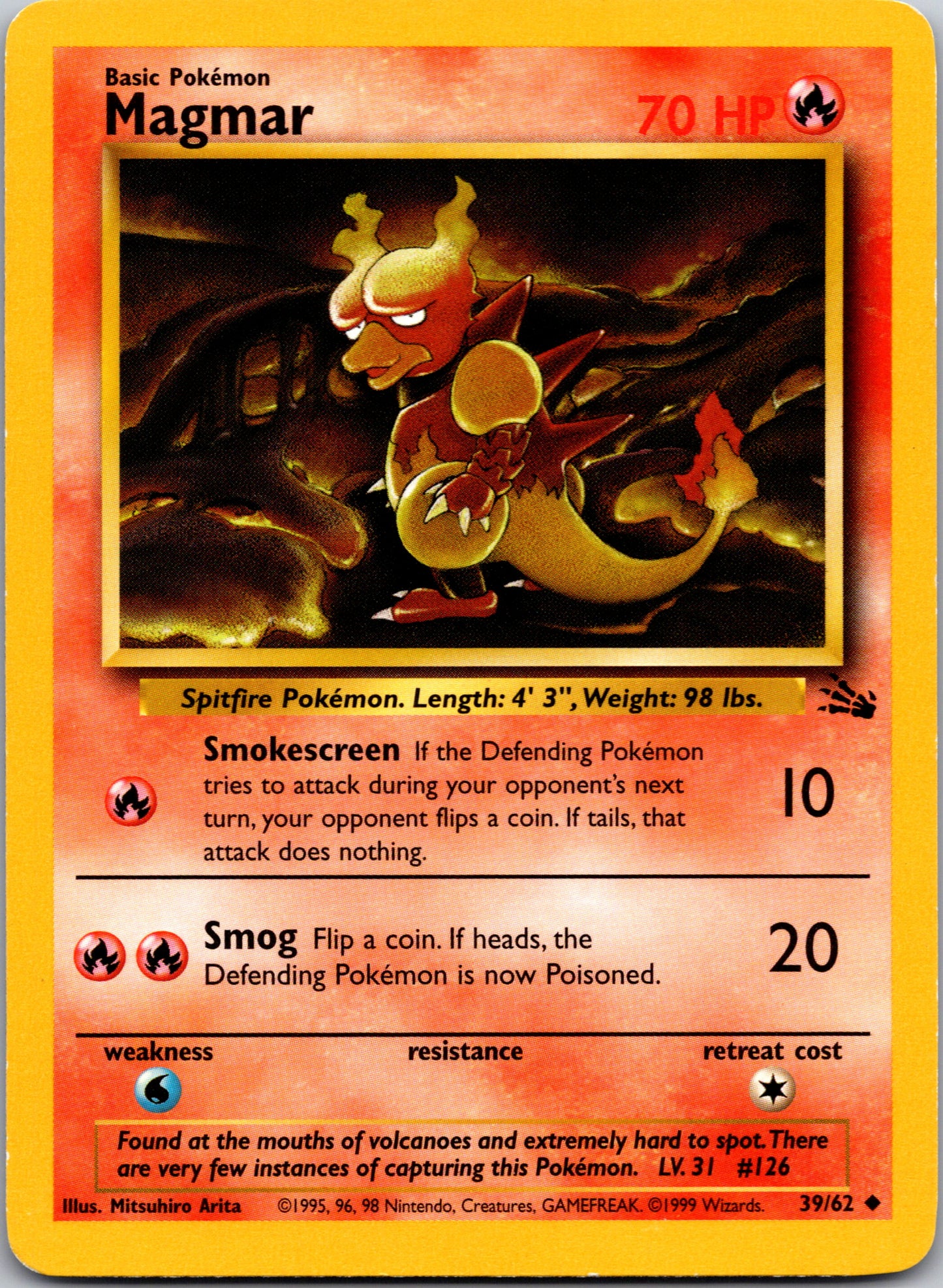 1999 Fossil 37/62 Magmar Uncommon B85