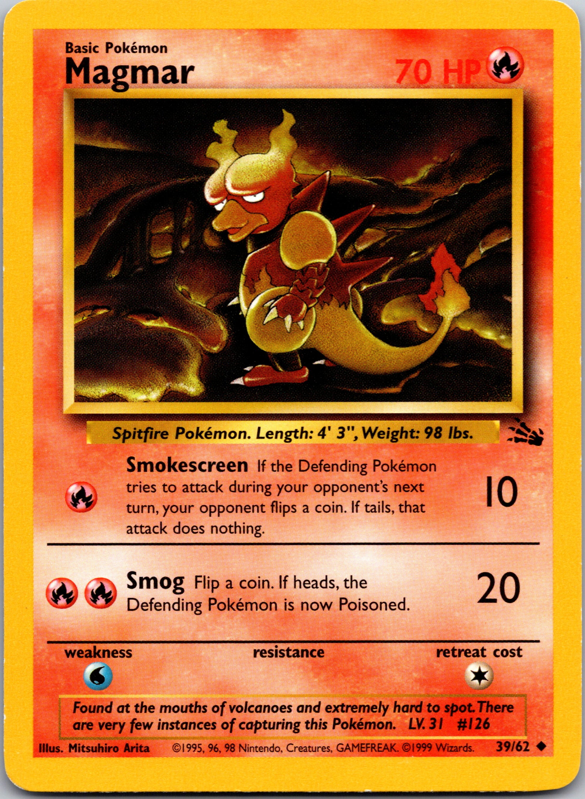 1999 Fossil 37/62 Magmar Uncommon B85