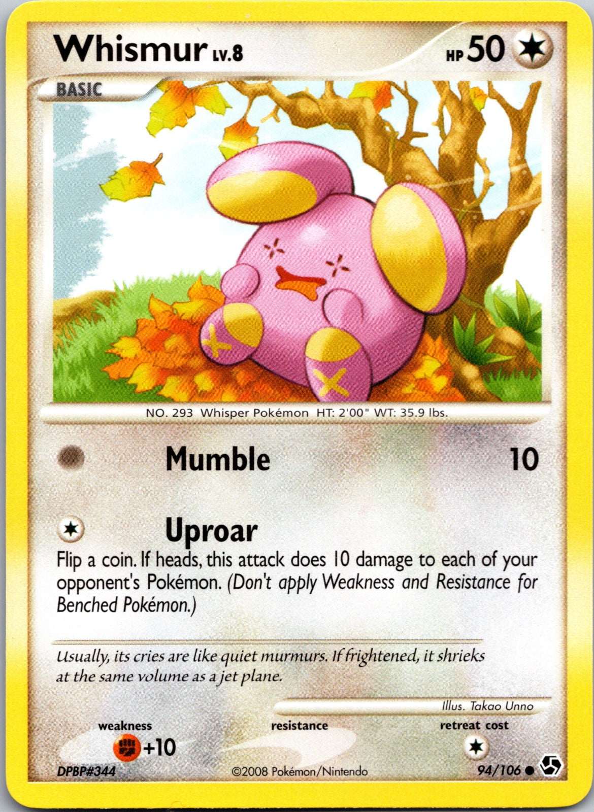 2008 Great Encounters 94/106 Whismur LP
