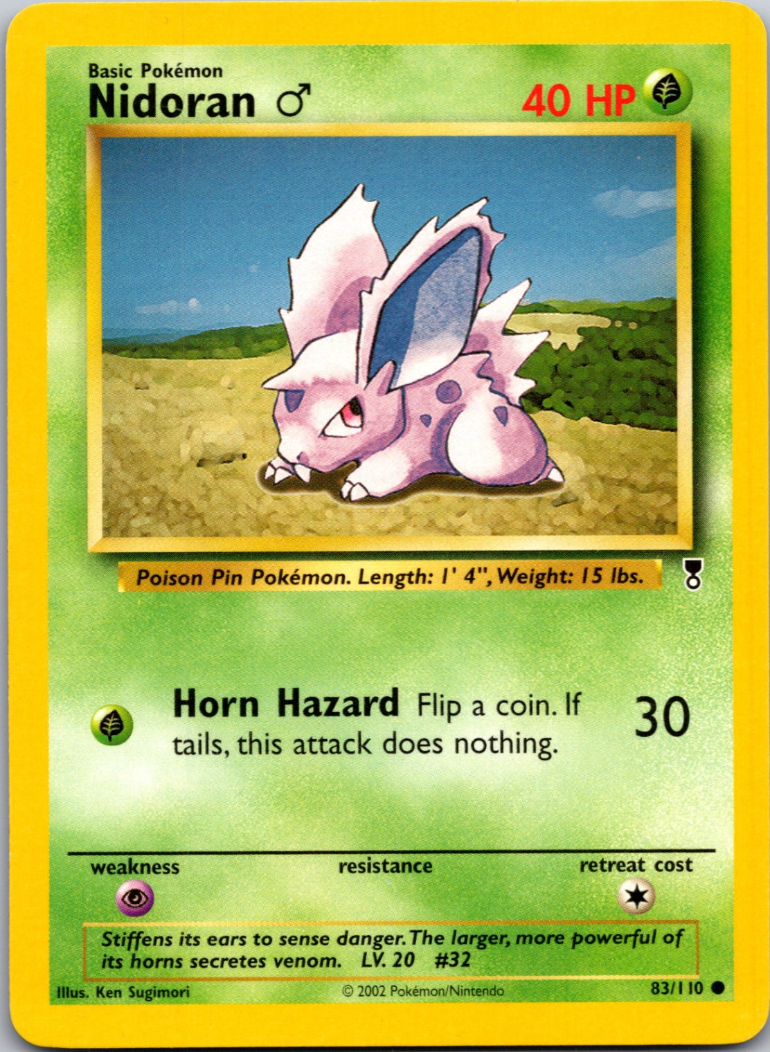 2002 Legendary Collection #083/110 Nidoran M Common C129
