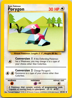 1999 Base Set 039/102 Porygon Uncommon A132