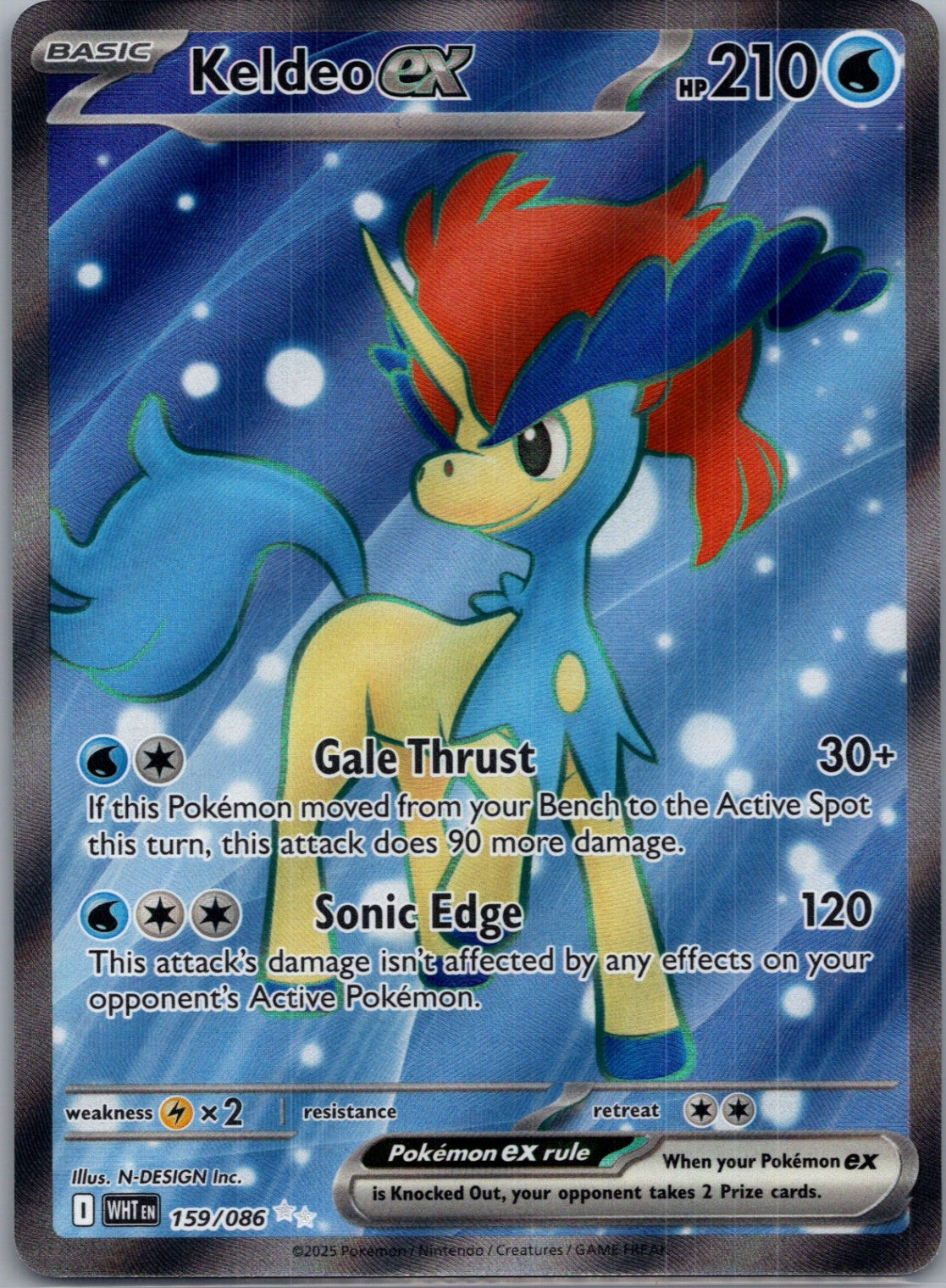 Keldeo ex Holofoil Ultra Rare SV: White Flare 159/086 NM