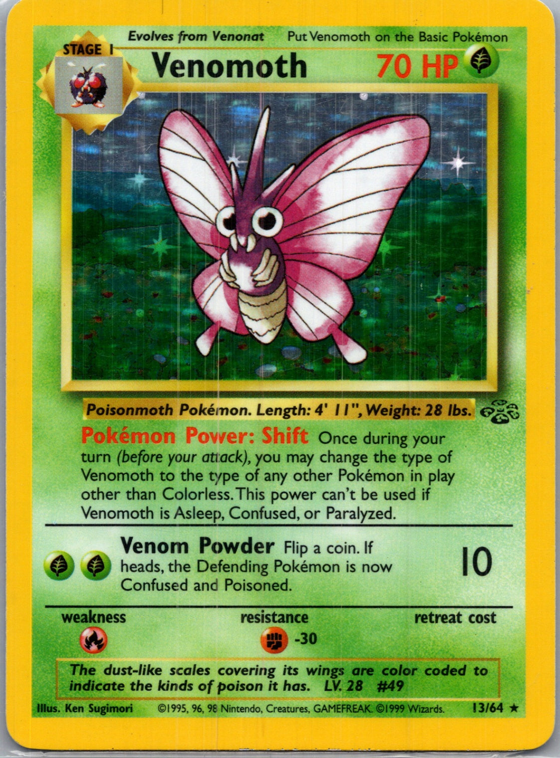 1999 Jungle 13/64 Venomoth (13) Holo Rare G188