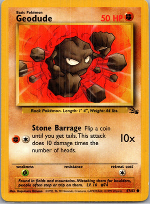 1999 Fossil #47/62 Geodude Common B167