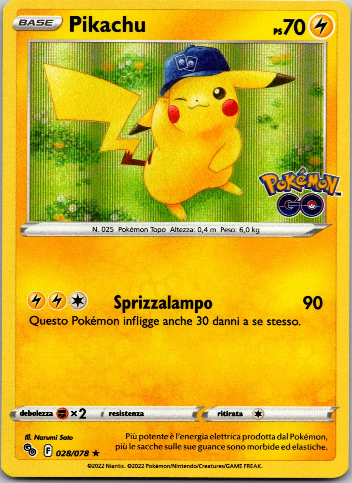 2022 Pikachu (28) Pokemon GO 028/078 NM