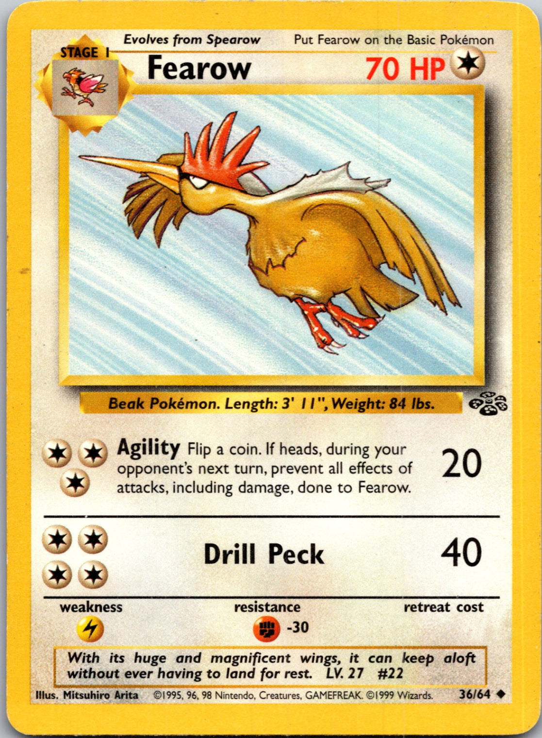 1999 Jungle 36/64 Fearow Uncommon M162
