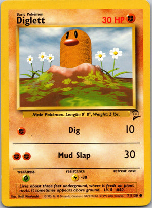 Diglett Common Base Set 2 071/130 LP