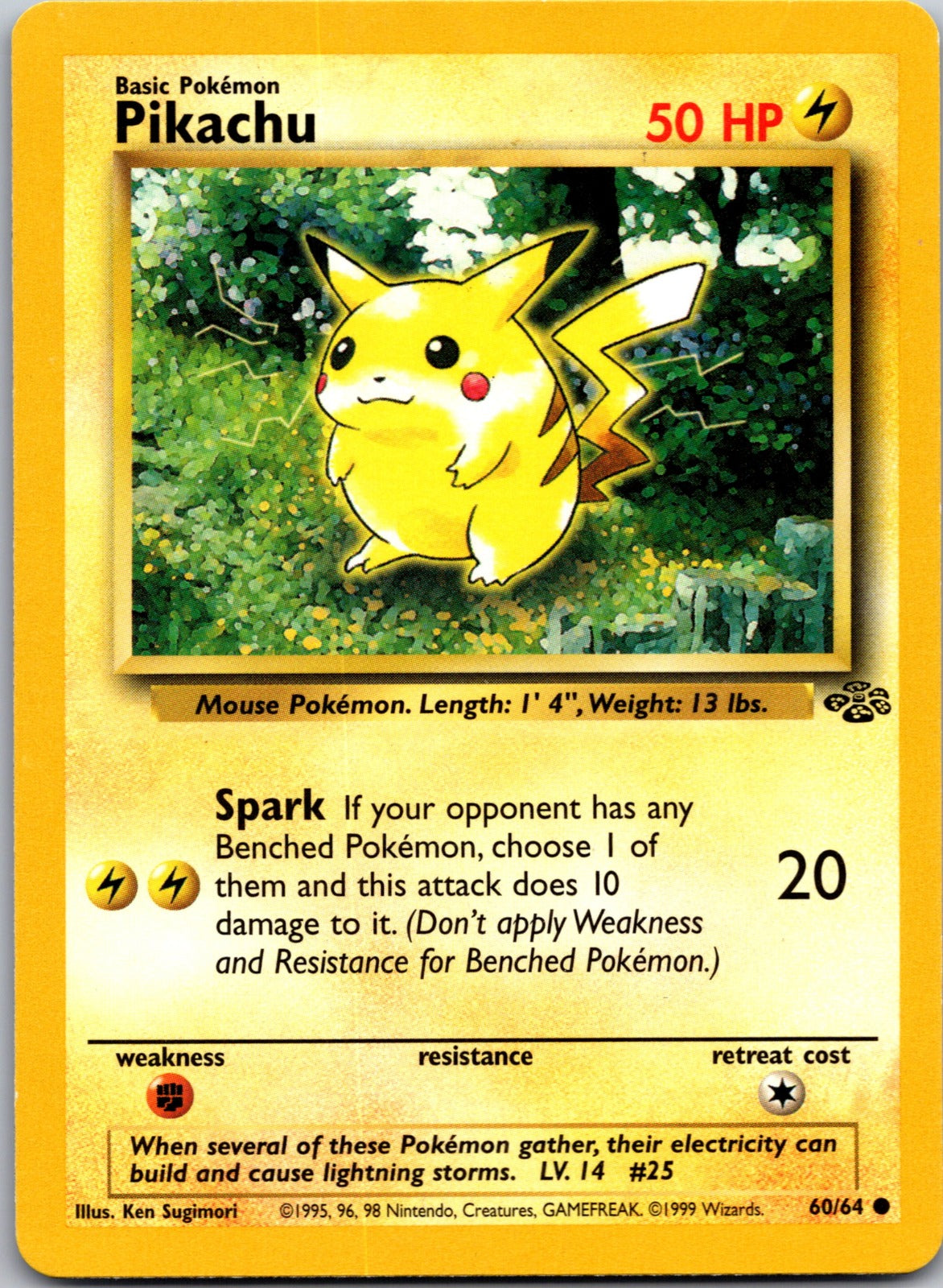 1999 Jungle 60/64 Pikachu MP Z105