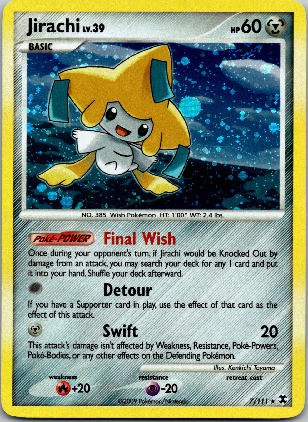2009 Rising Rivals 7/111 Jirachi LP G144