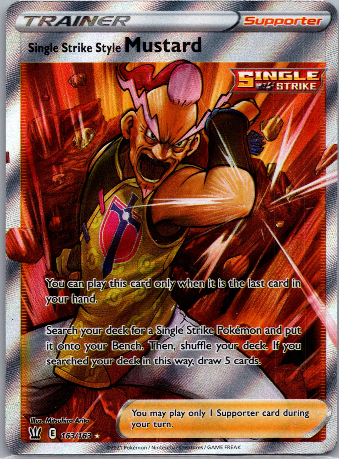 2022 SWSH09: Brilliant Stars Trainer Gallery TG28/TG30 Single Strike Style Mustard LP
