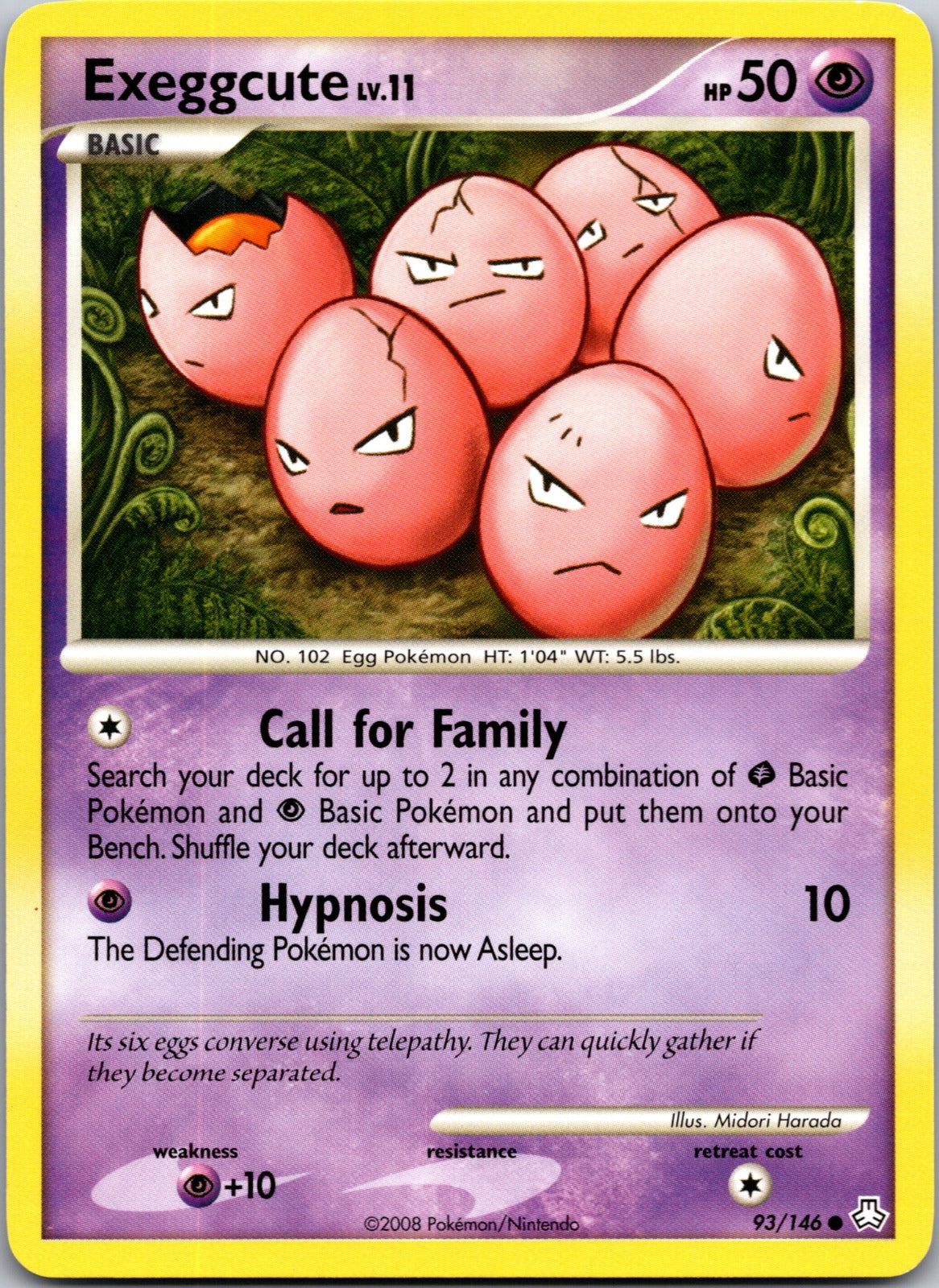 2008 Legends Awakened 93/146 Exeggcute LP D298