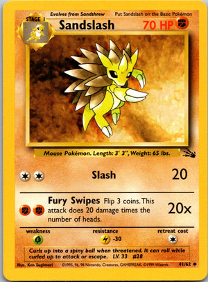1999 Fossil 41/62 Sandslash Uncommon B54