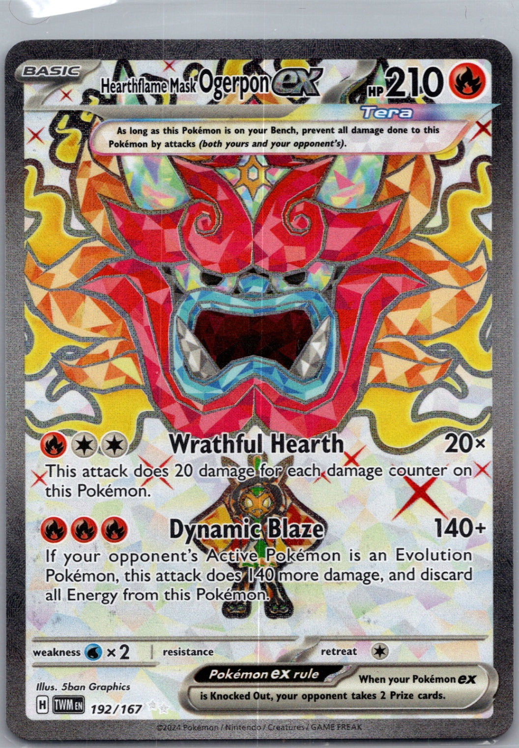 Hearthflame Mask Ogerpon ex Holofoil Ultra Rare SV06: Twilight Masquerade 192/167 NM