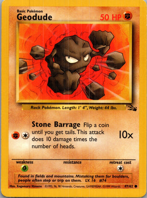 1999 Fossil #47/62 Geodude Common B157
