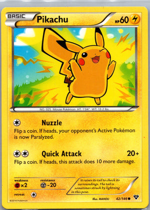 2014 XY Base Set 42/146 Pikachu LP