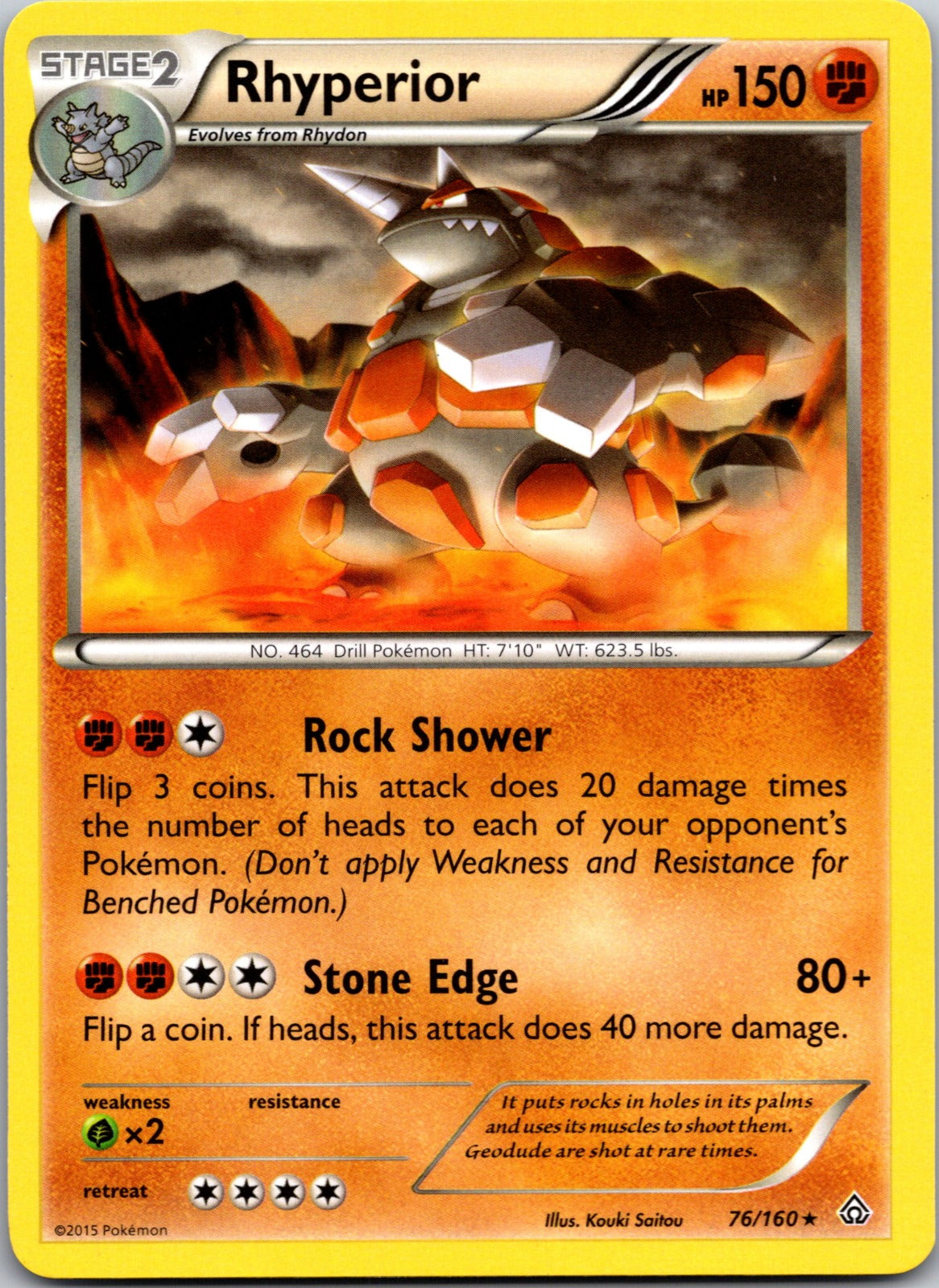 2015 XY - Primal Clash 76/160 Rhyperior LP