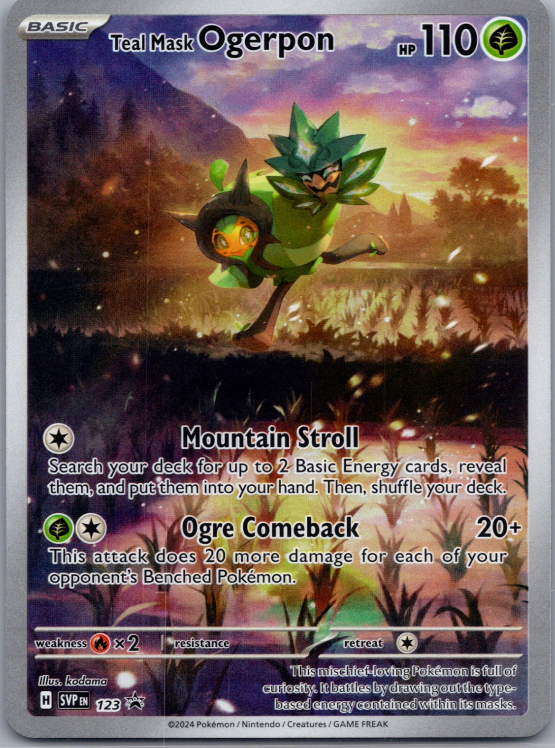 Teal Mask Ogerpon -  (Pokemon Center Exclusive) Holofoil Promo SV: Scarlet & Violet Promo Cards 123 NM