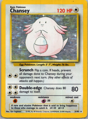 1999 Base Set 003/130 Chansey Holo Rare G278