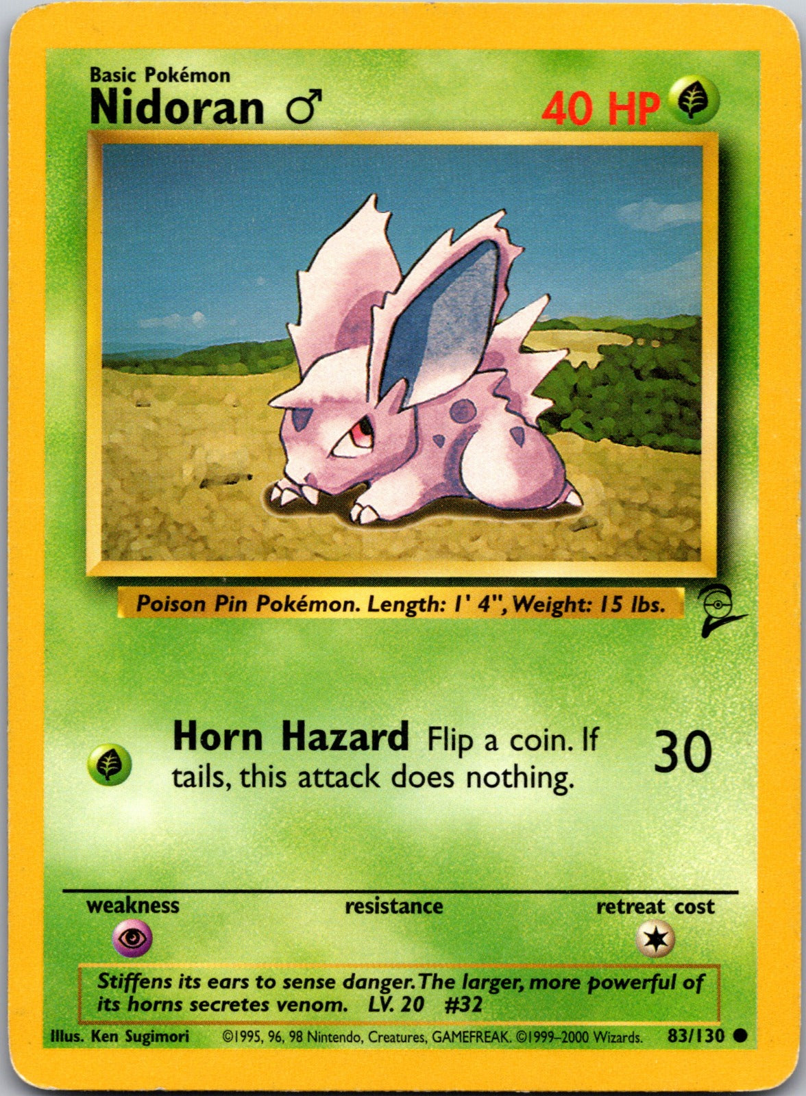 2000 Base Set 2 Nidoran M MP F296