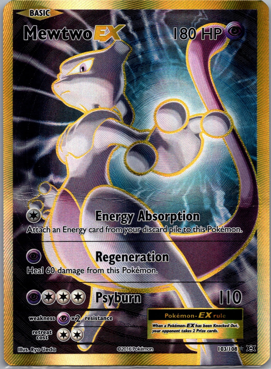 2016 XY - Evolutions 103/108 Mewtwo EX (Full Art) Ultra Rare F57