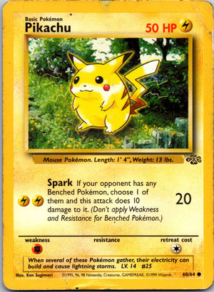 1999 Jungle 60/64 Pikachu Common L63