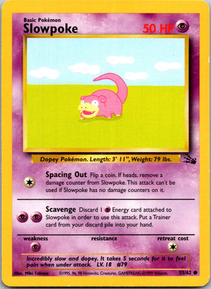 1999 Fossil #55/62 Slowpoke Common B284