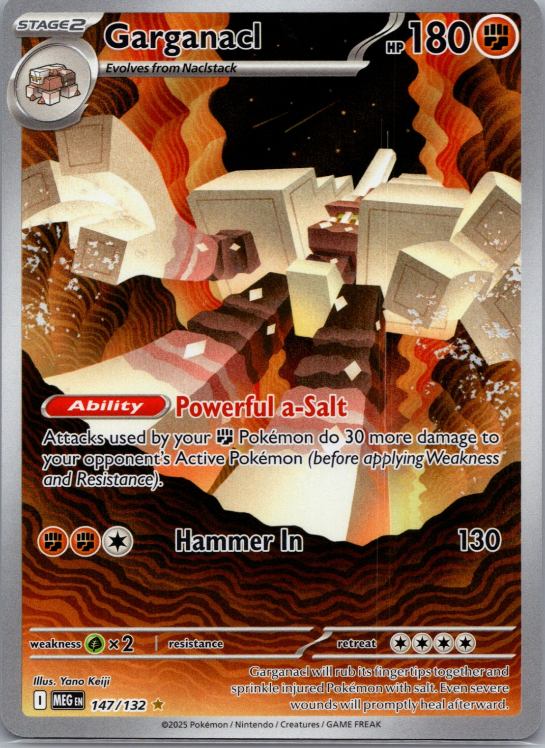 Garganacl Holofoil Illustration Rare ME01: Mega Evolution 147/132 NM