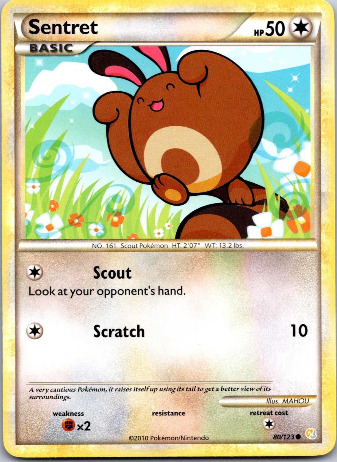 2010 HeartGold SoulSilver 80/123 Sentret LP A25
