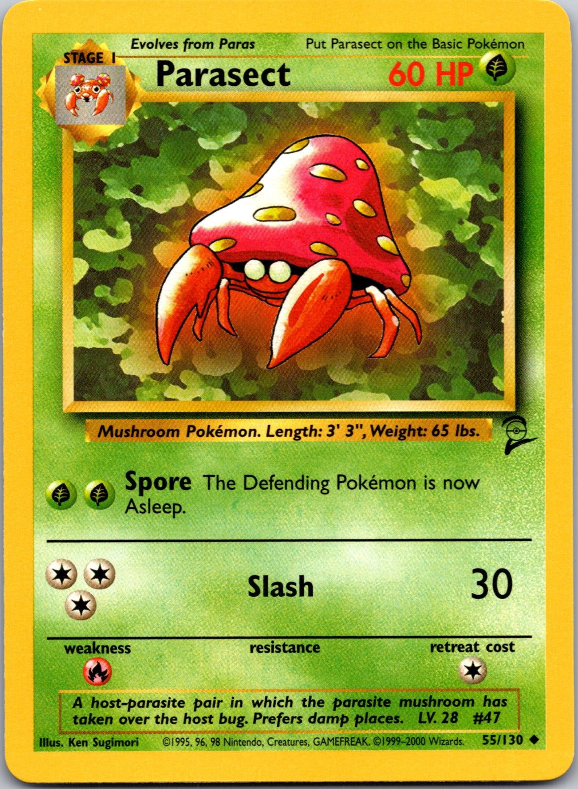 2000 Base Set 2 055/130 Parasect LP