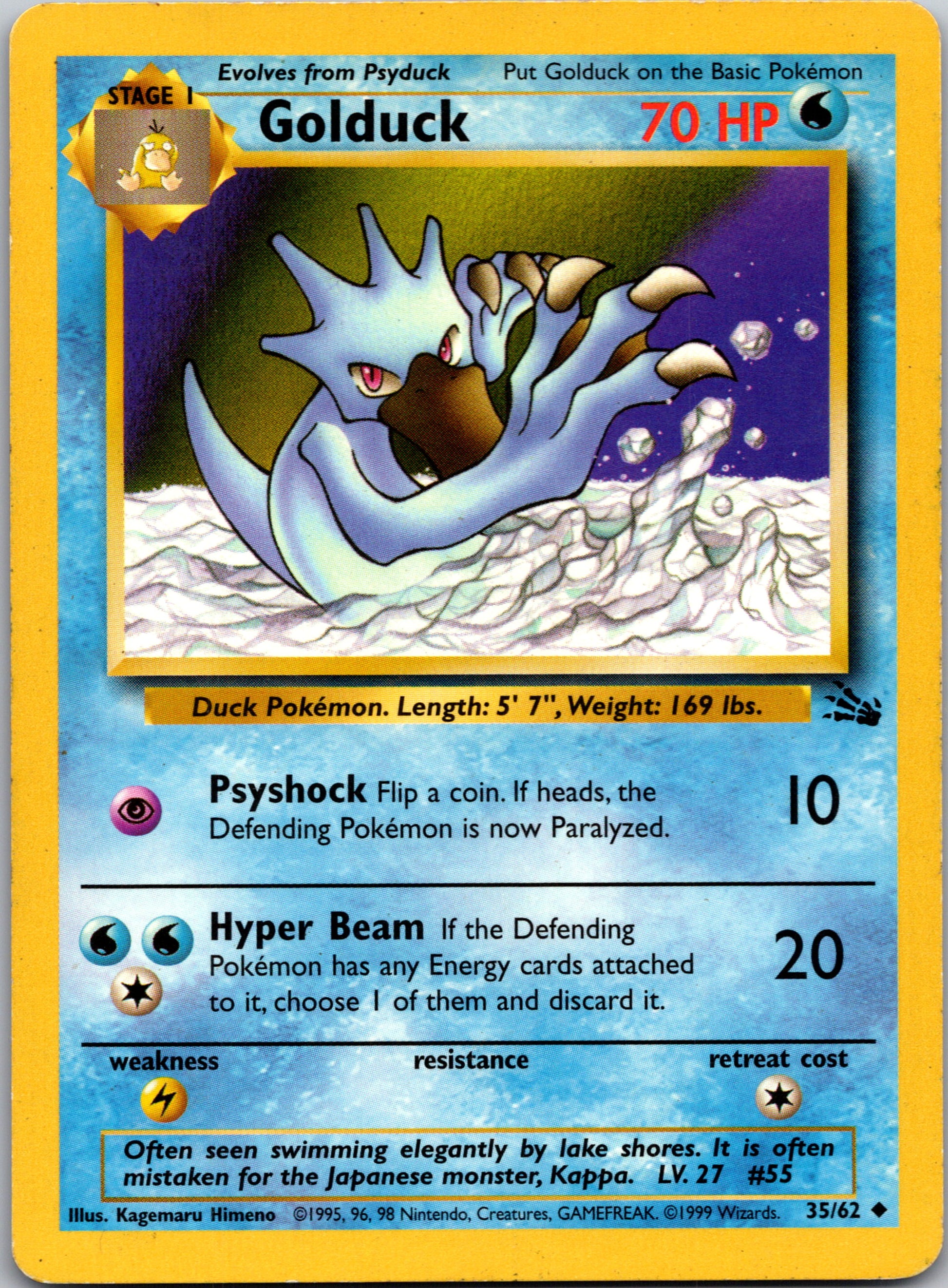 1999 Fossil 35/62 Golduck Uncommon A210