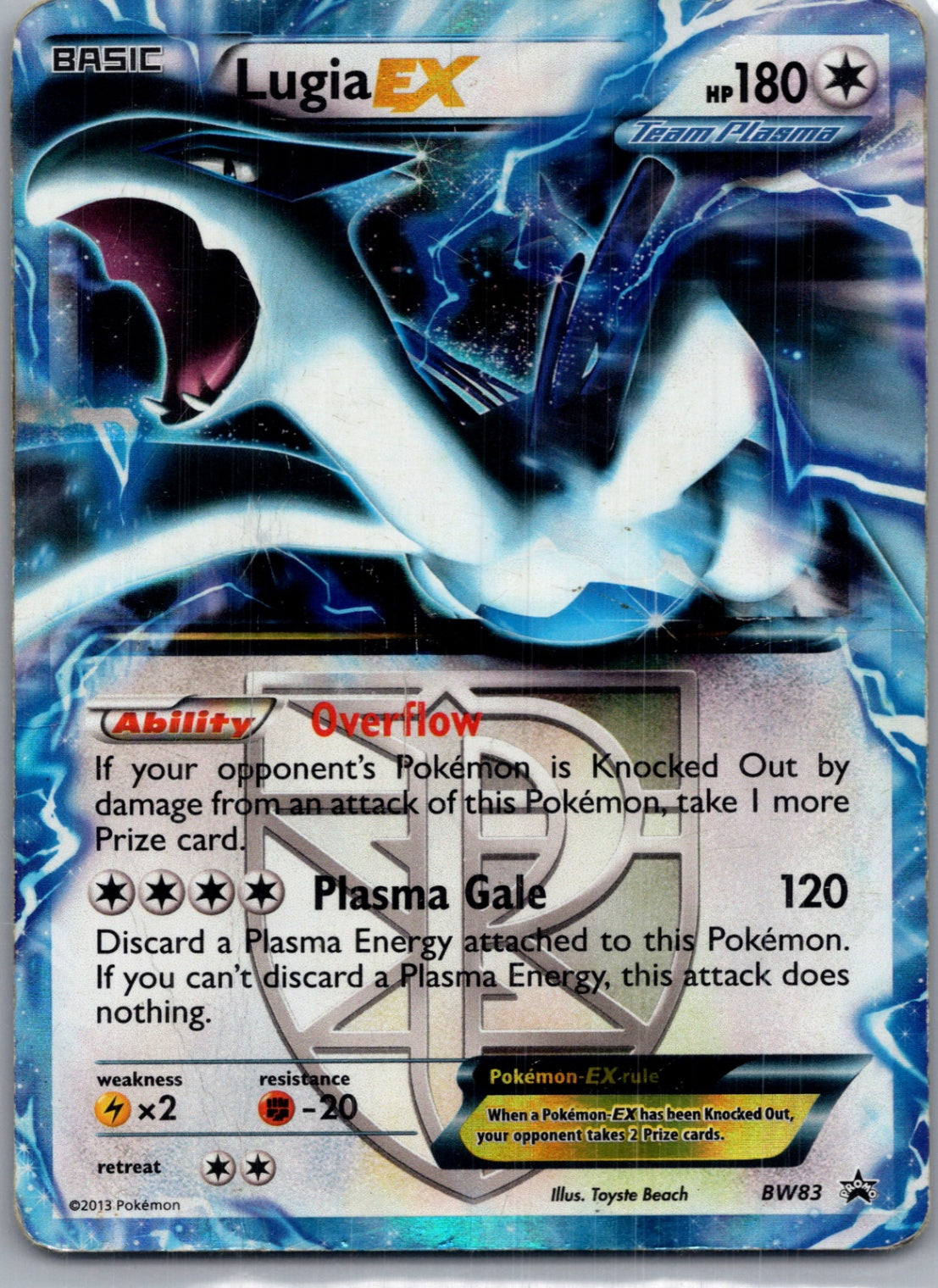 2013 Black and White Promo BW83 Lugia EX (Team Plasma) Promo F23