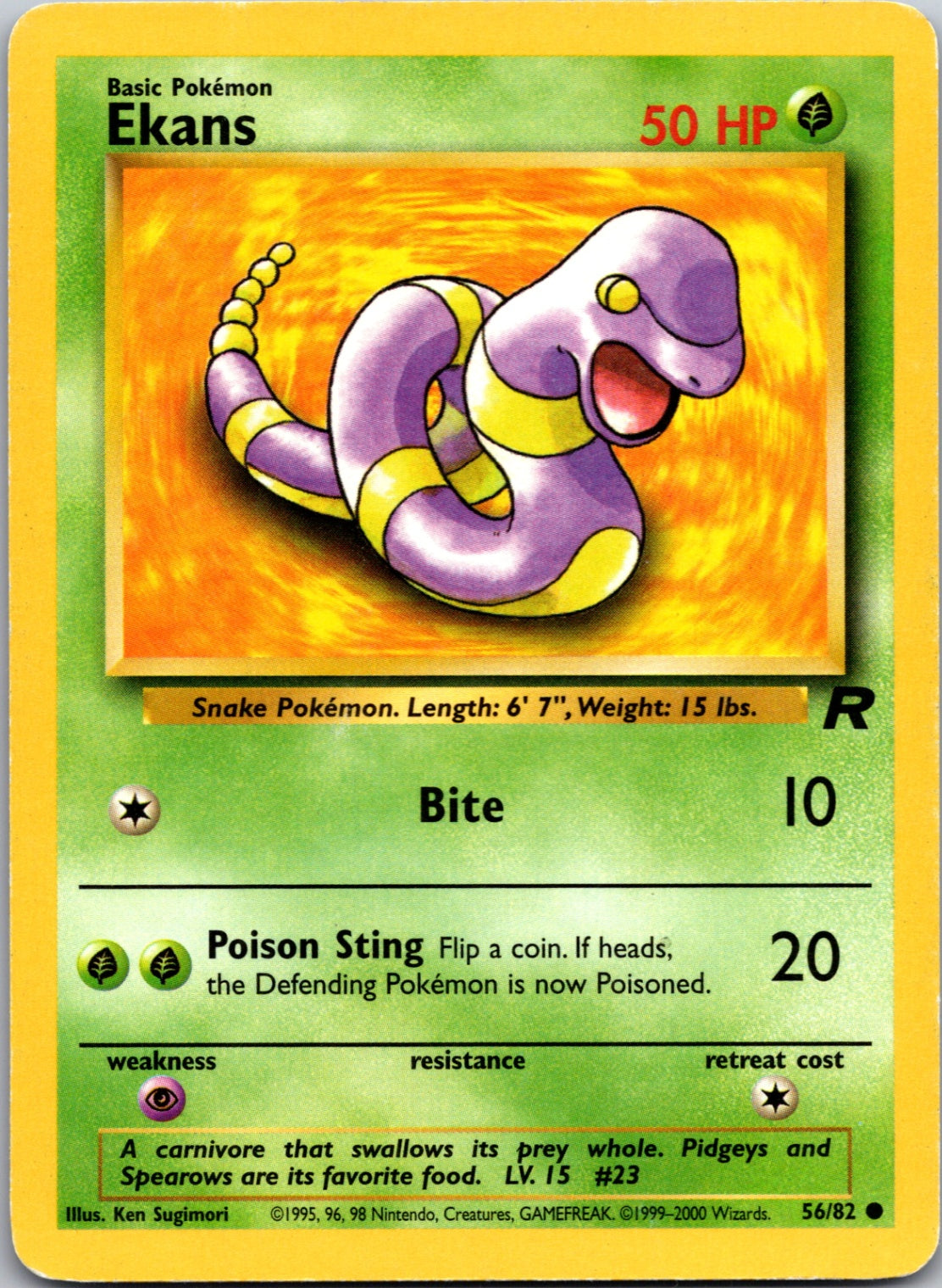 2000 Team Rocket 56/83 Ekans Common C254