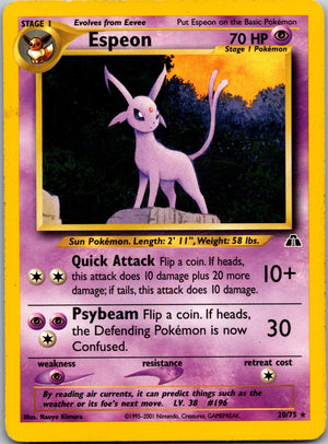 2001 Neo Discovery 20/75 Espeon (20) LP
