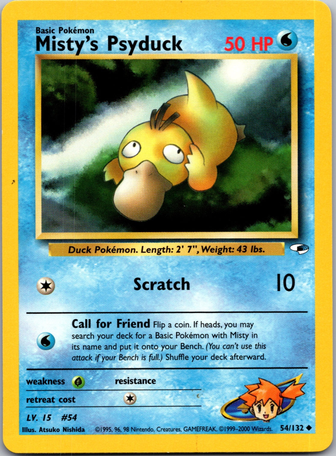 2000 Gym Heroes 054/132 Misty's Psyduck Common L27
