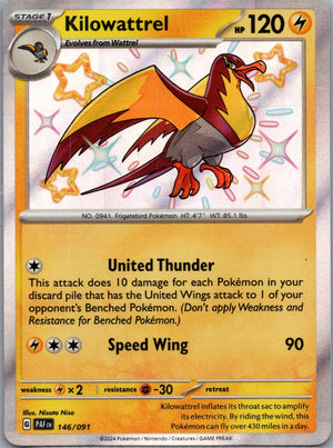2024 SV: Paldean Fates 146/091 Kilowattrel Shiny Rare D227