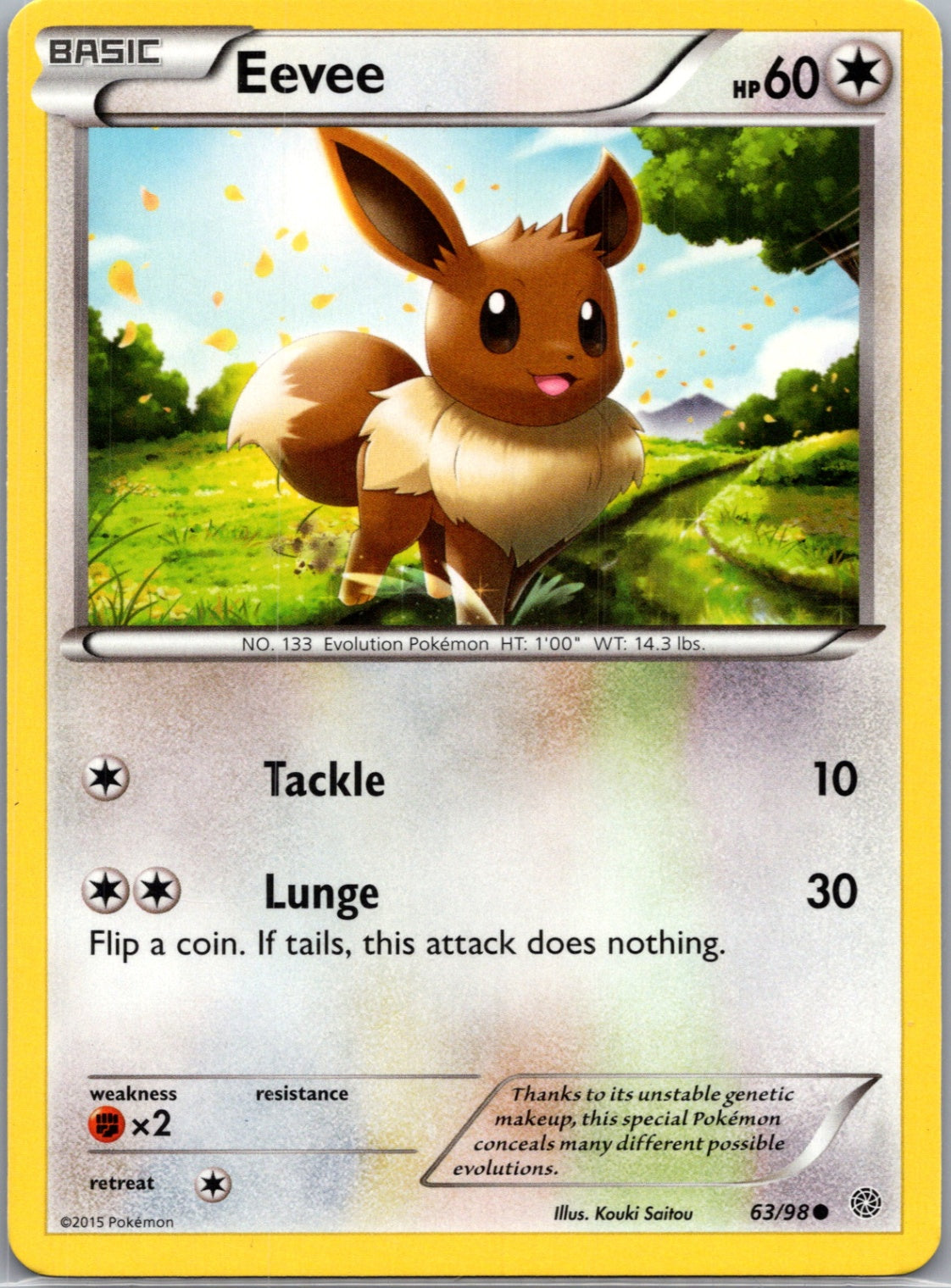2015 XY - Ancient Origins 63/98 Eevee Common M51