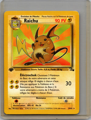 1999 Fossil [1st Edition] 29/62 Raichu Rare T