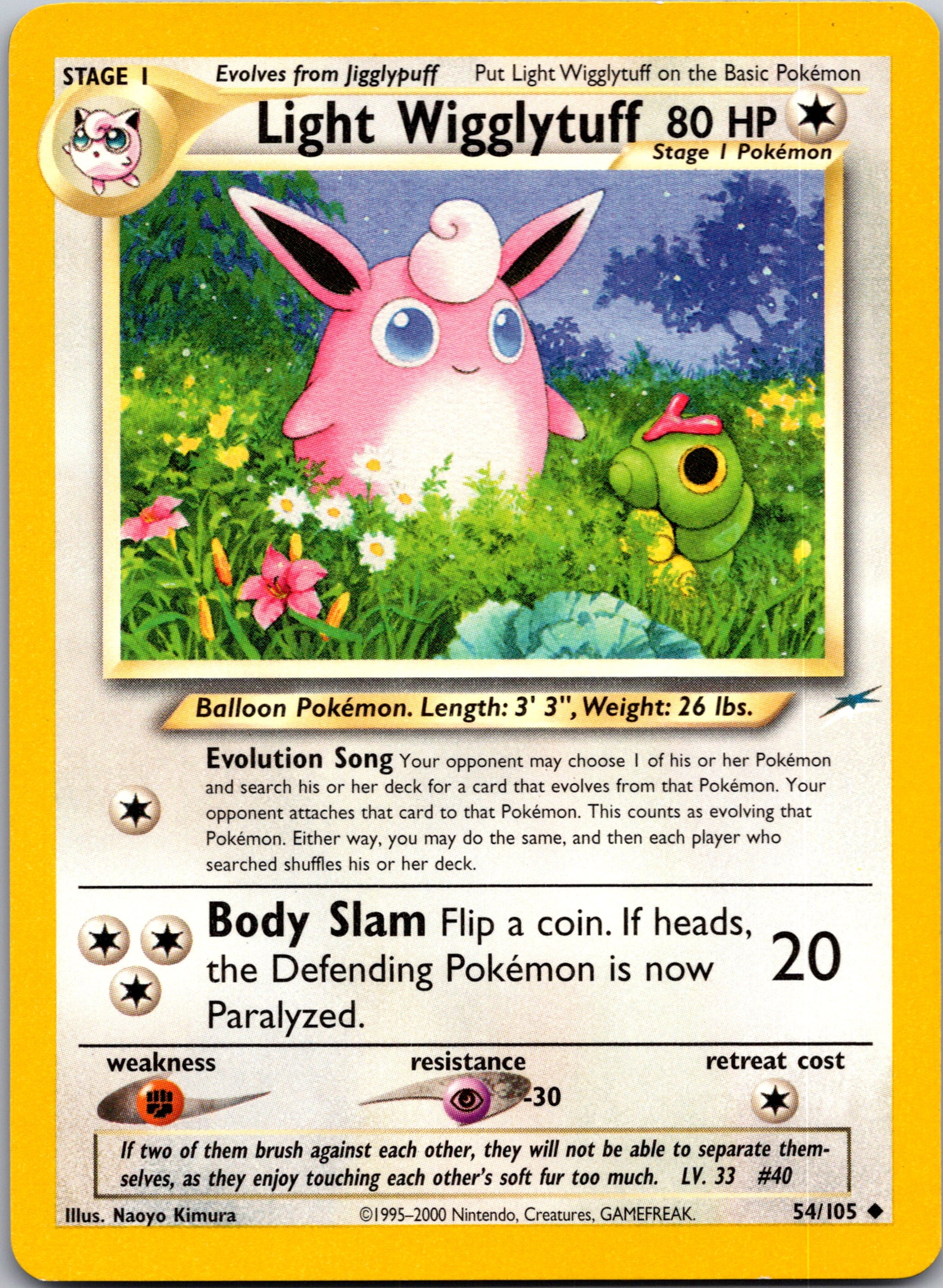 2002 Neo Destiny 054/105 Light Wigglytuff Uncommon A117