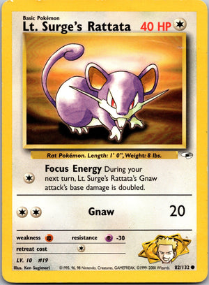 2023 Trading Card Game Classic 015/034 Lt. Surge's Rattata LP
