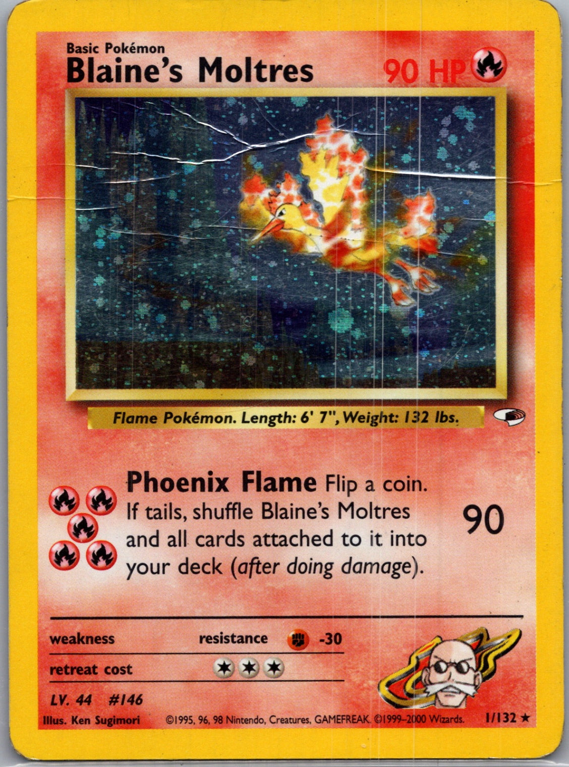 2000 Gym Heroes 001/132 Blaine's Moltres Holo Rare G210