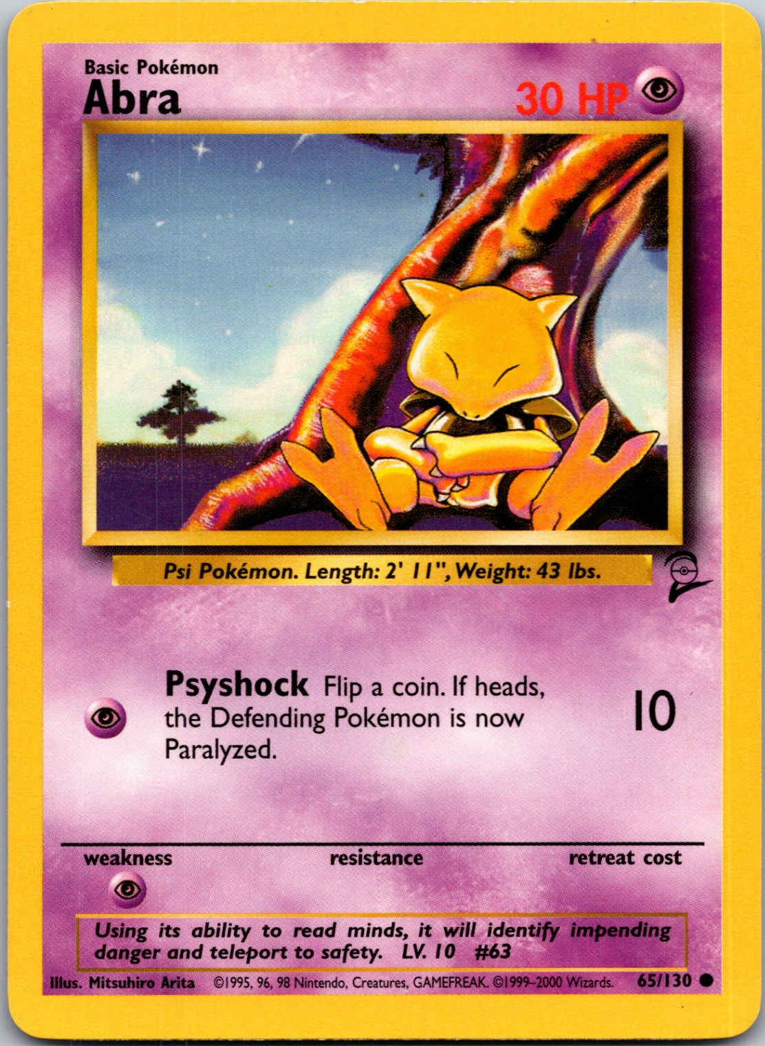 2000 Base Set 2 065/130 Abra Common M354