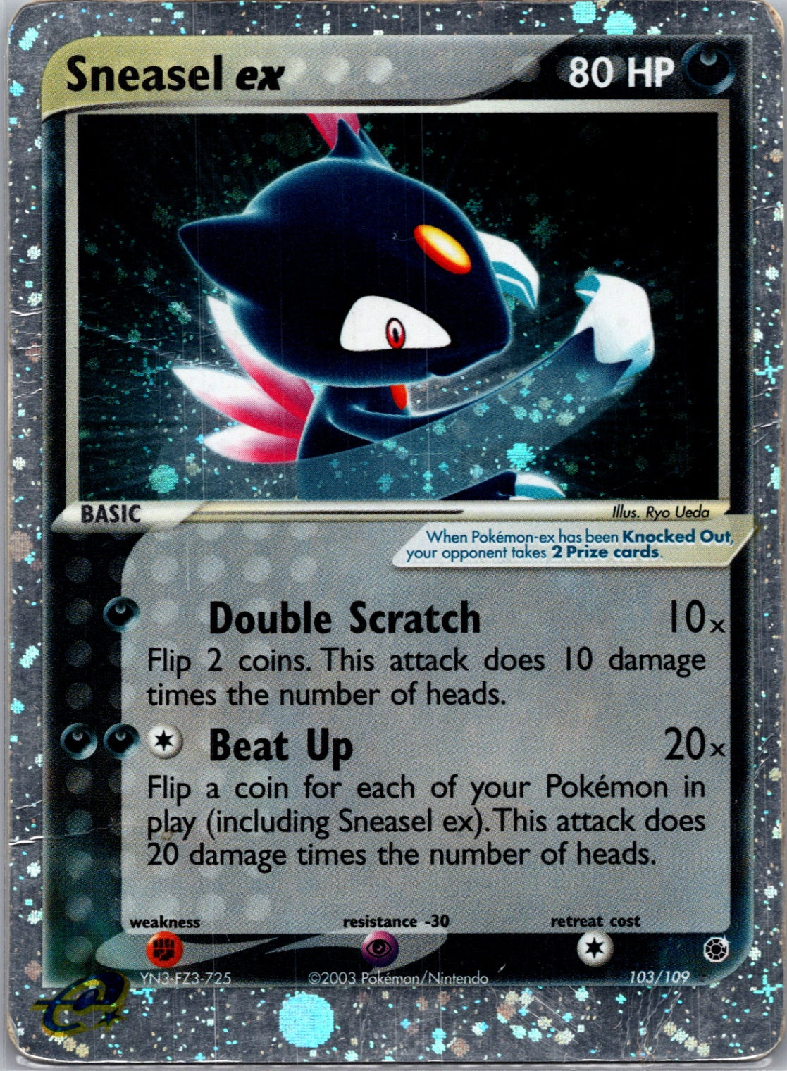 2003 Ruby and Sapphire 103/109 Sneasel ex Ultra Rare F92