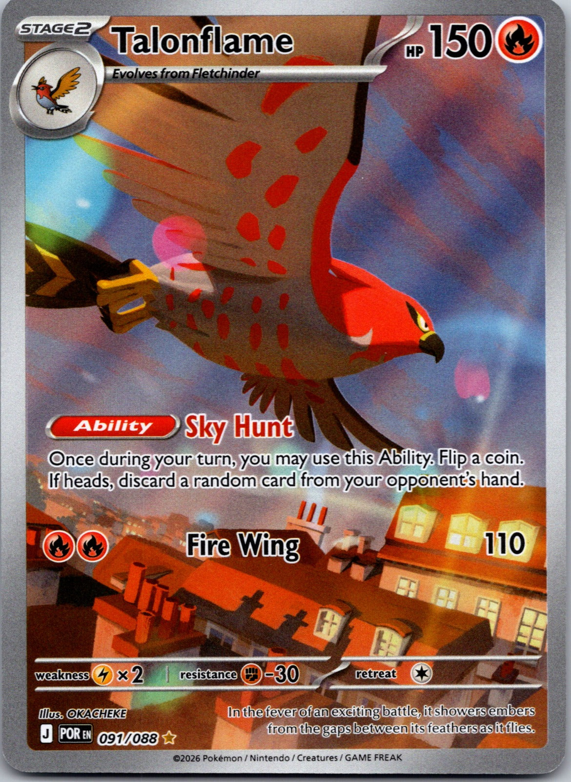 2026 Talonflame ME03: Perfect Order 091/088 NM