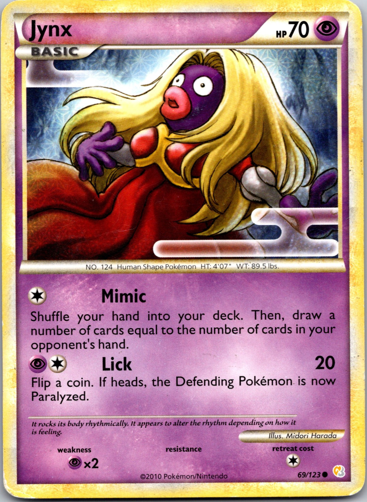 2010 HeartGold SoulSilver 69/123 Jynx LP