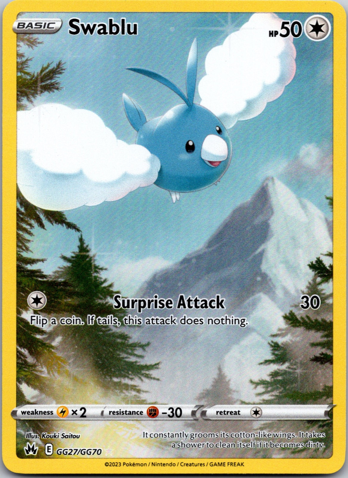 2023 SWSH: Crown Zenith: Galarian Gallery GG27/GG70 Swablu NM