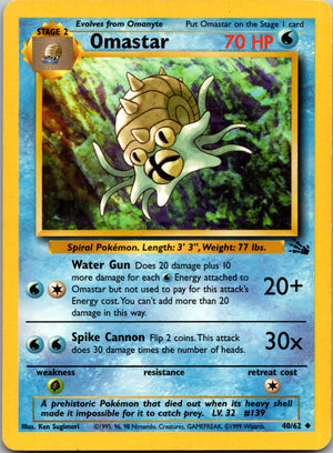 1999 Fossil 40/62 Omastar Uncommon M285