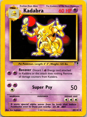 1999 Base Set (Shadowless) 032/102 Kadabra LP